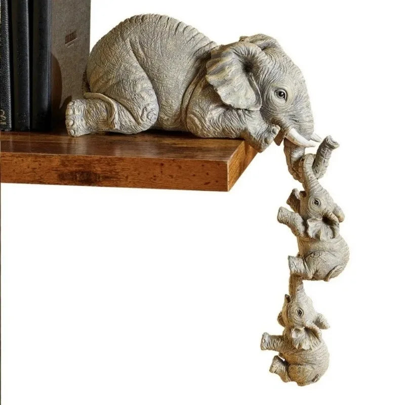 Elephant Family Resin Decor Set