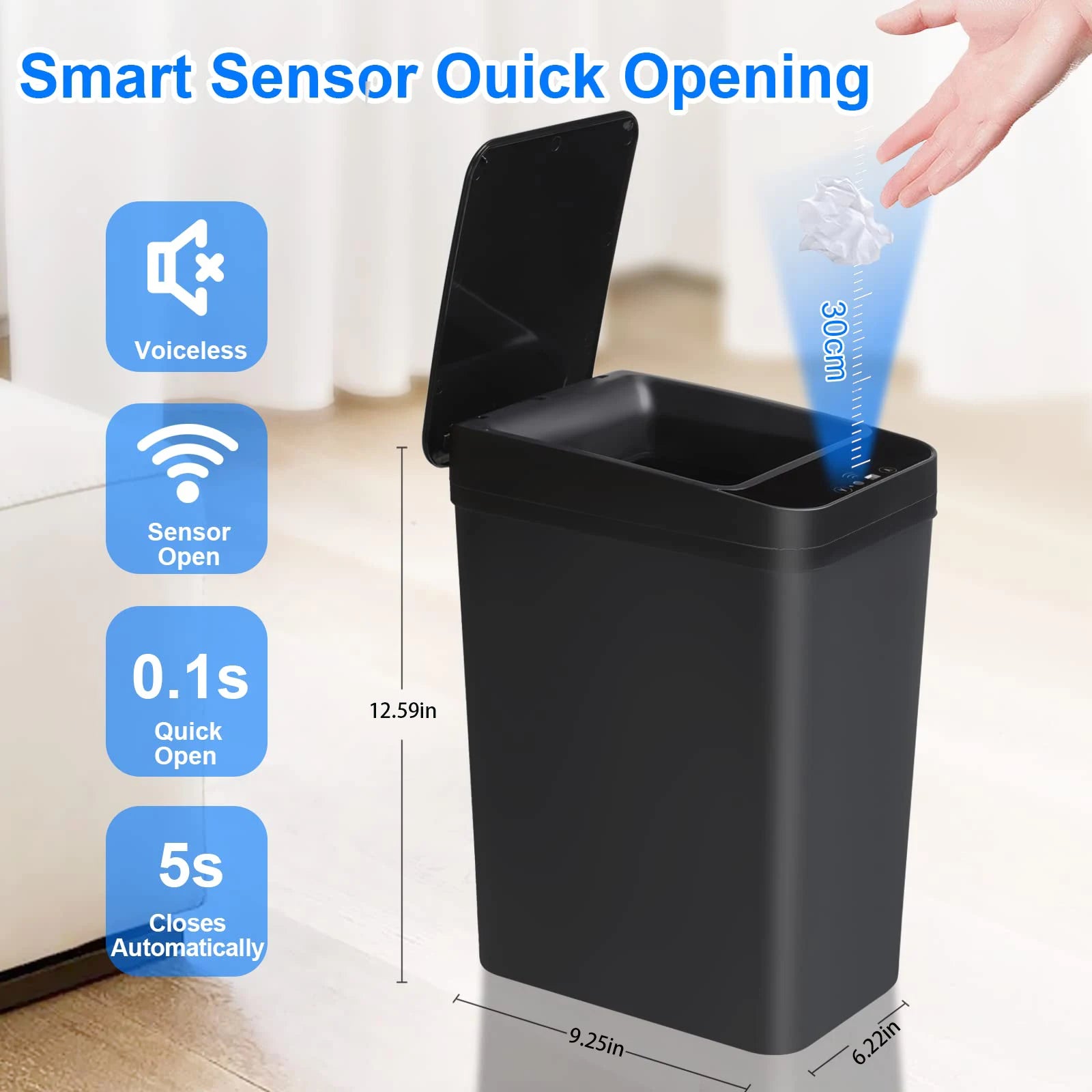 touchless Smart Motion Sensor Trash Can – 12L