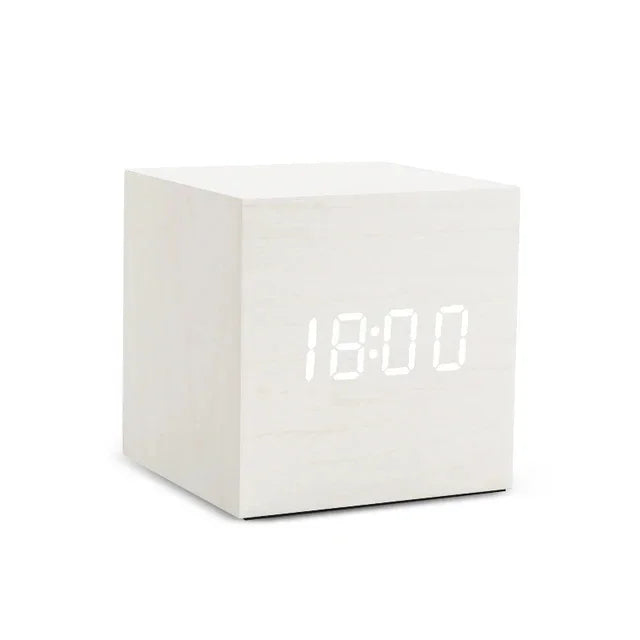 Wooden Elegant Bamboo LED Alarm Clock