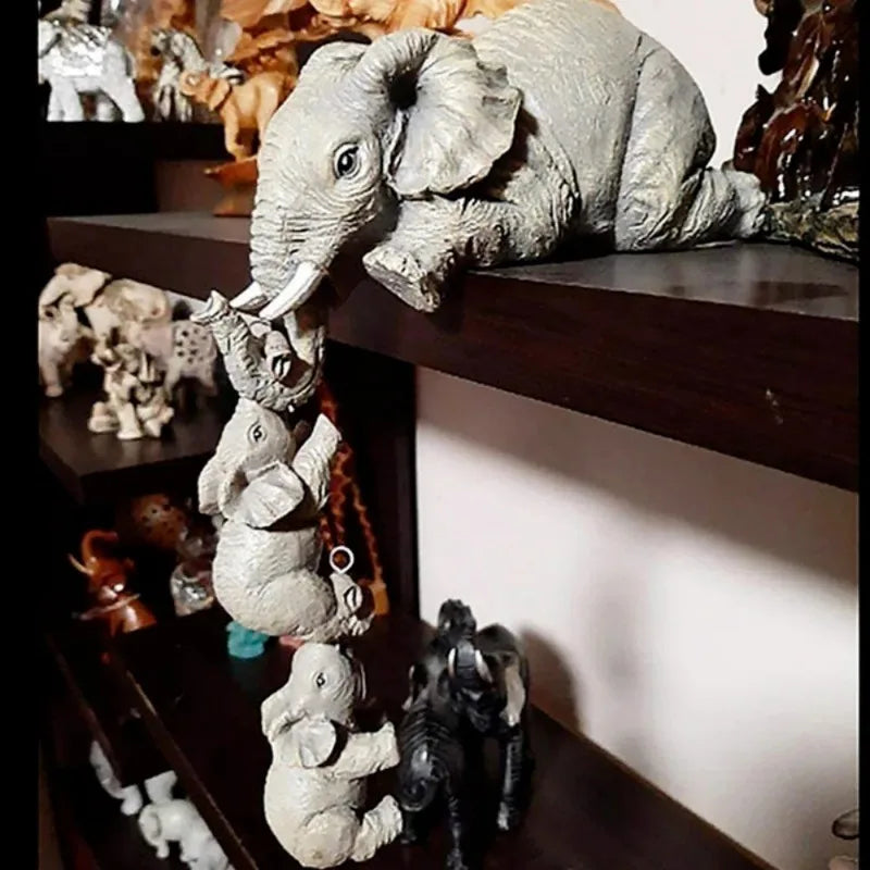 Elephant Family Resin Decor Set