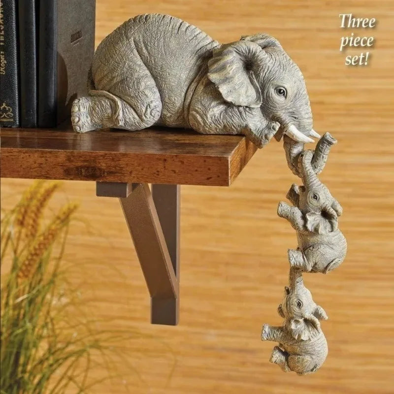 Elephant Family Resin Decor Set