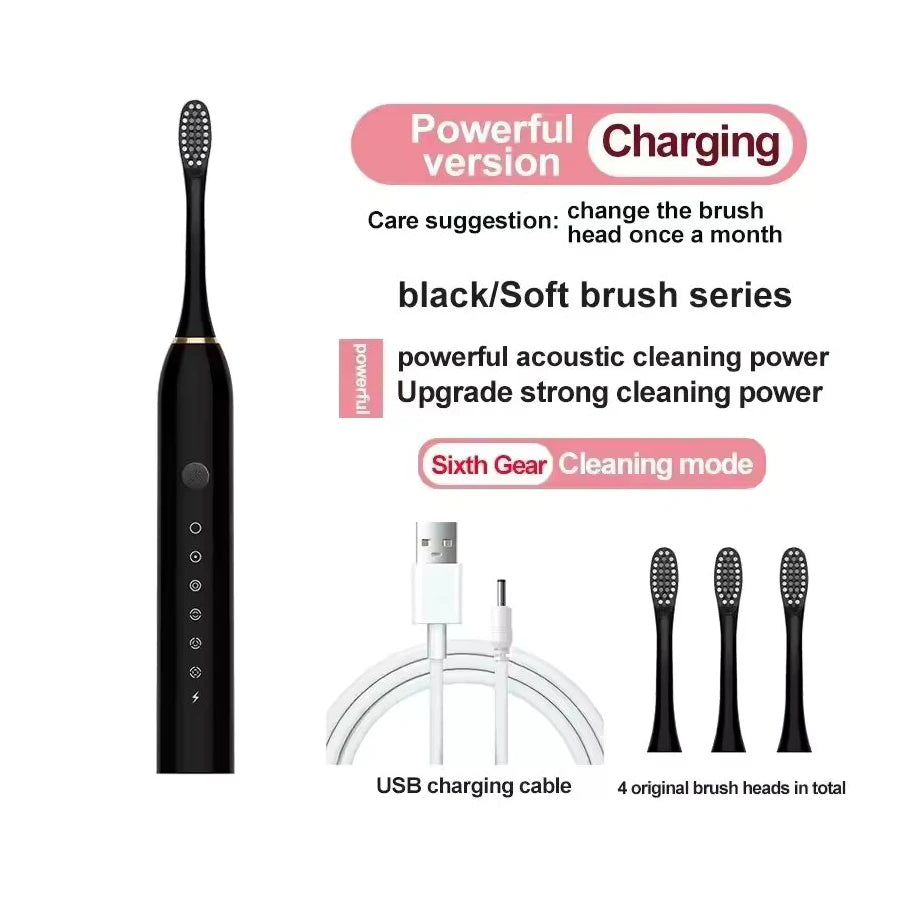 Ultrasonic Electric Toothbrush – 6-Speed Smart Cleaning