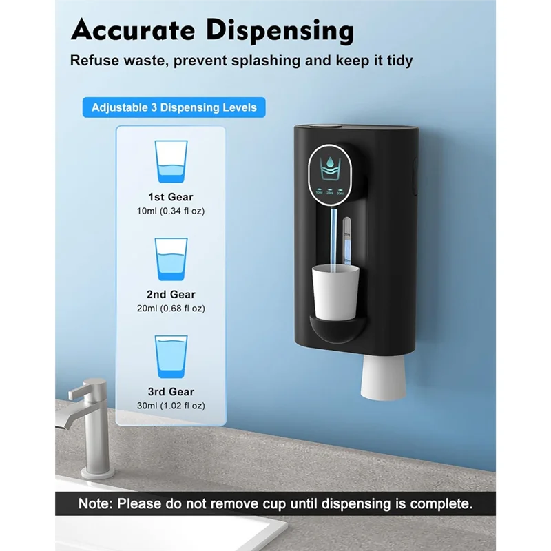 Touchless Mouthwash Dispenser Family-Friendly.